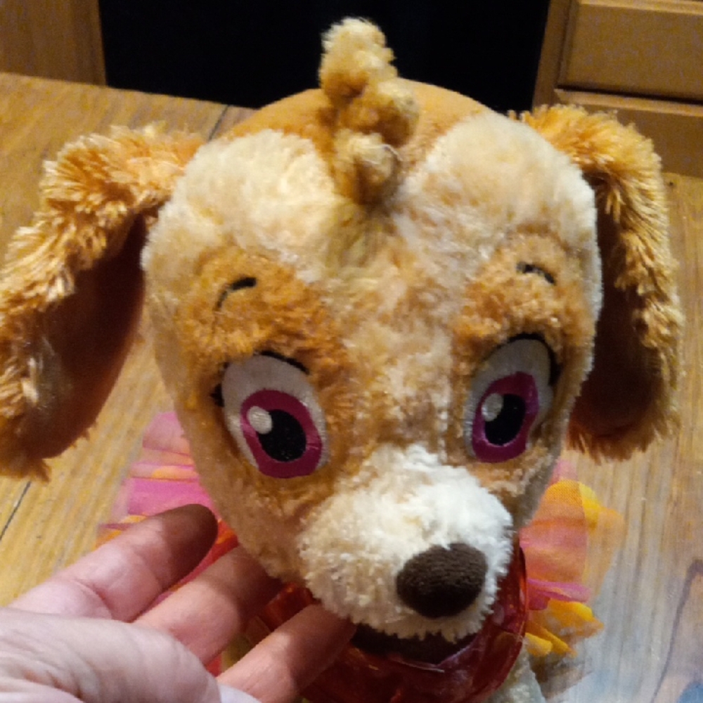 Build-A-Bear Tan & Cream Plush Puppy with Pink Eyes
